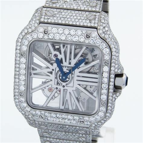 cartier skeleton diamond|skeleton cartier watch ice out.